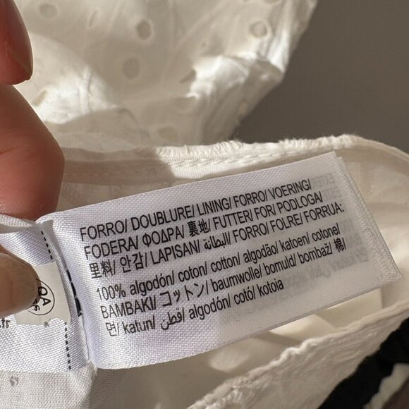 Zara Embroidered Asymmetric Midi Dress NWT White Size Large - Picture 9 of 9